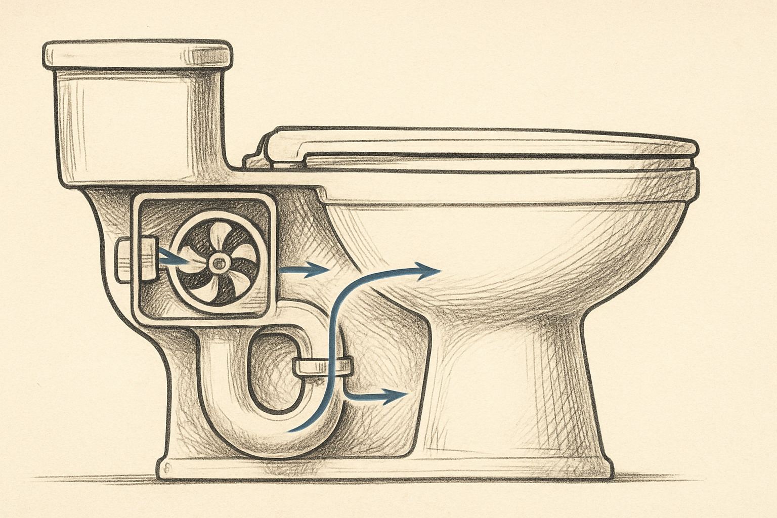 A Toilet for Automatically Exhausting Odious Air (patent US6499150)
